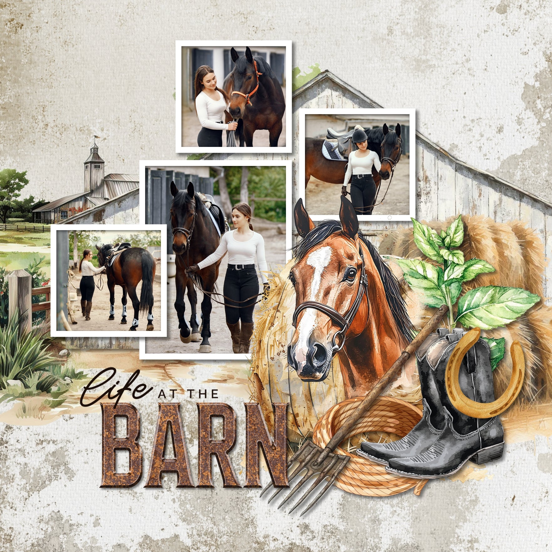 Add beautiful transparent plaster overlays and textured papers by Lucky Girl Creative digital art to all your digital scrapbooking pages! In hues of brown, the grunge plaster papers and overlays add so much warmth to all your memory keeping projects. Try layering over different colored digital papers to create a one-of-a-kind look! Great for family history, genealogy, heritage, and junk journal pages. This kit includes the Plaster Blend Vintage Papers and the Plaster Blend Vintage Overlays.