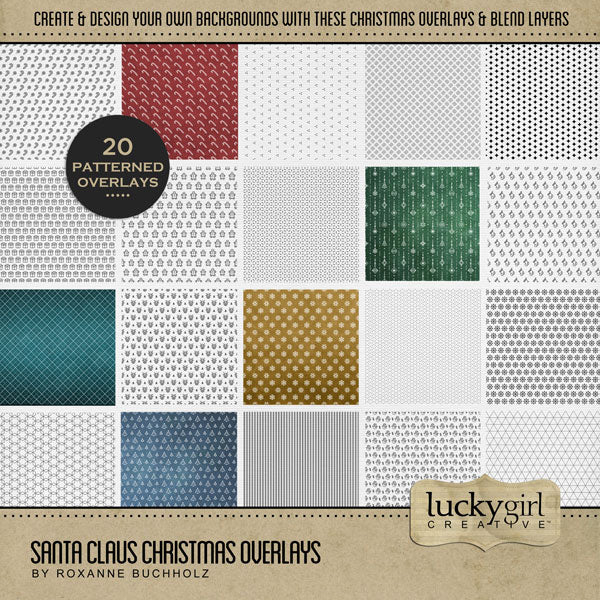 Santa Claus Christmas Overlays Digital Scrapbook Kit