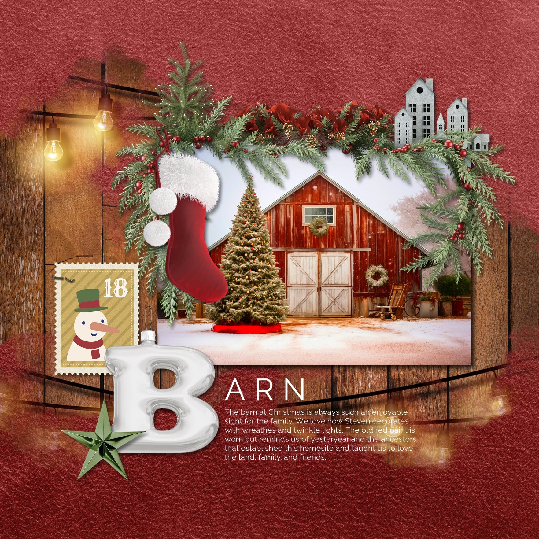 Santa Claus Christmas Digital Scrapbook Kit