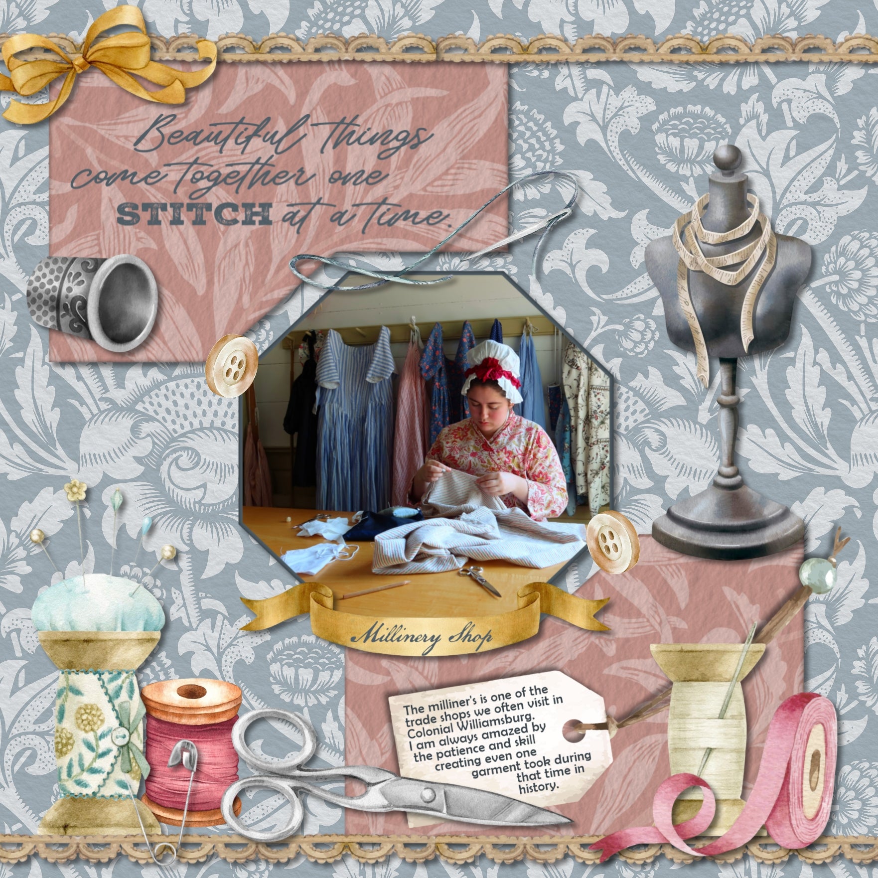 Whether you love to stitch or sew, these digital scrapbooking embellishments, clusters, and word art by Lucky Girl Creative digital art will help you document your favorite hobby or craft - crochet, embroider, cross stitch, sew, knit, or craft with fabric. Embellishments include yarn, wicker basket, clothes, socks, sweater, cotton, crochet flowers, crocket hook, embroidery basket, embroidered flowers, embroidery hoop, thread, floss, fabric, seamstress, material, arm chair, heart, knitting basket, and more.