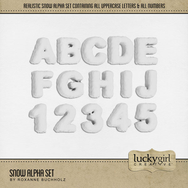 Snow Alpha Digital Scrapbook Kit