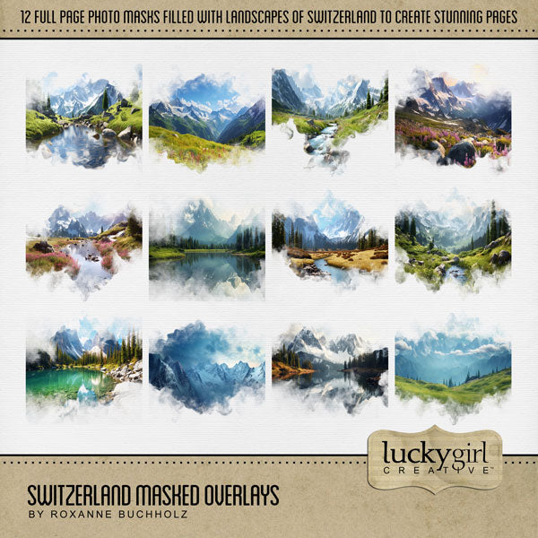 Switzerland Masked Overlays Digital Scrapbook Kit
