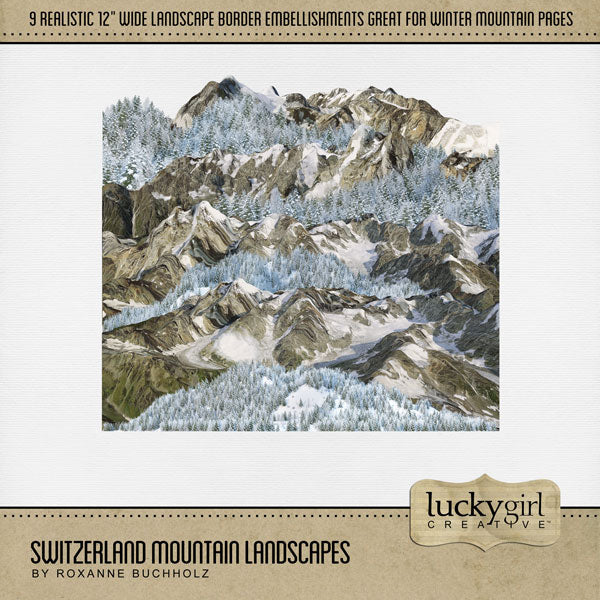 Switzerland Mountain Landscapes Digital Scrapbook Kit