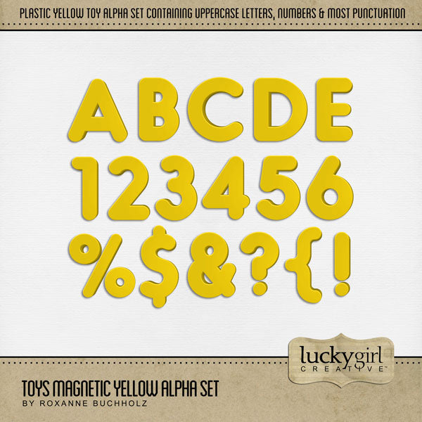 Toys Magnetic Yellow Alpha Digital Scrapbook Kit