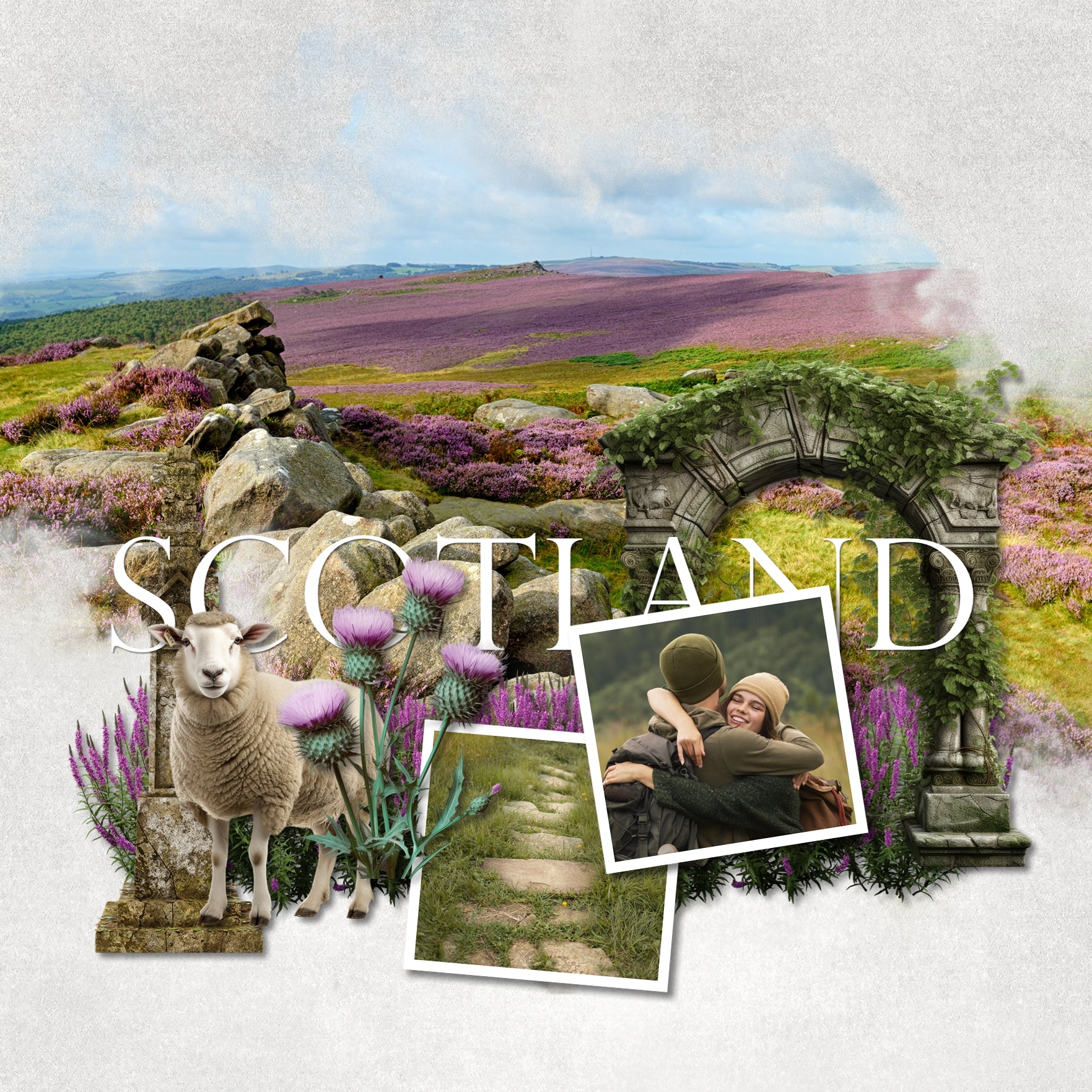 Celebrate the United Kingdom, England, Scotland, Northern Ireland, Wales, and all of Europe with these realistic digital art embellishments by Lucky Girl Creative. Great for adding that historic, vintage, and antique look to all your pages including family heritage and genealogy.