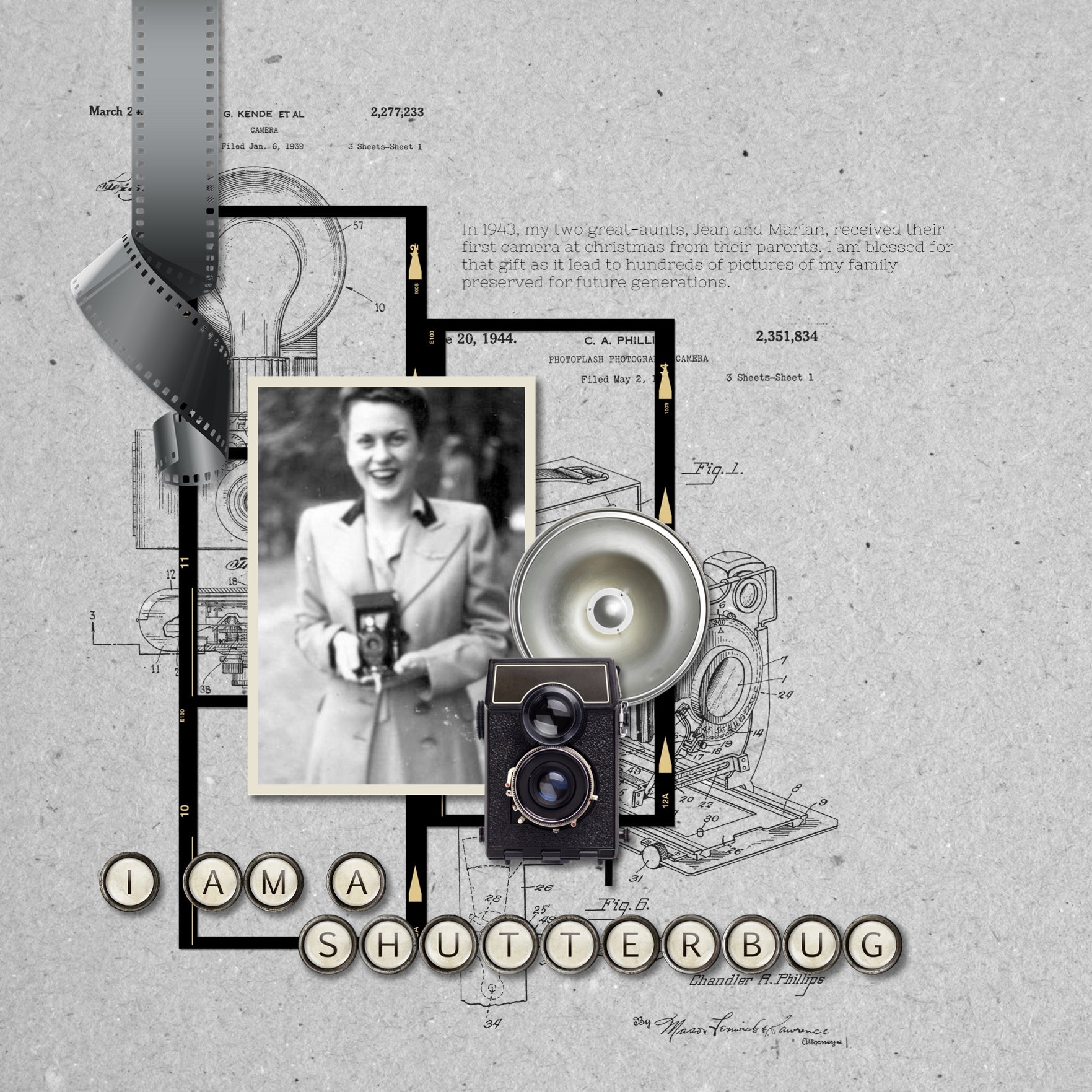 Vintage Camera Crazy Film Frames Digital Scrapbook Kit