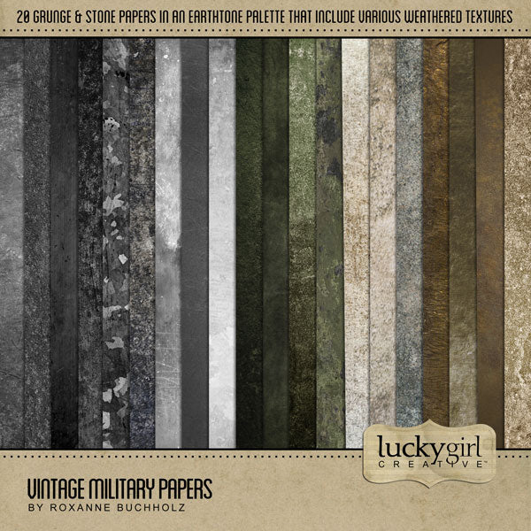 Vintage Military Digital Scrapbook Kit