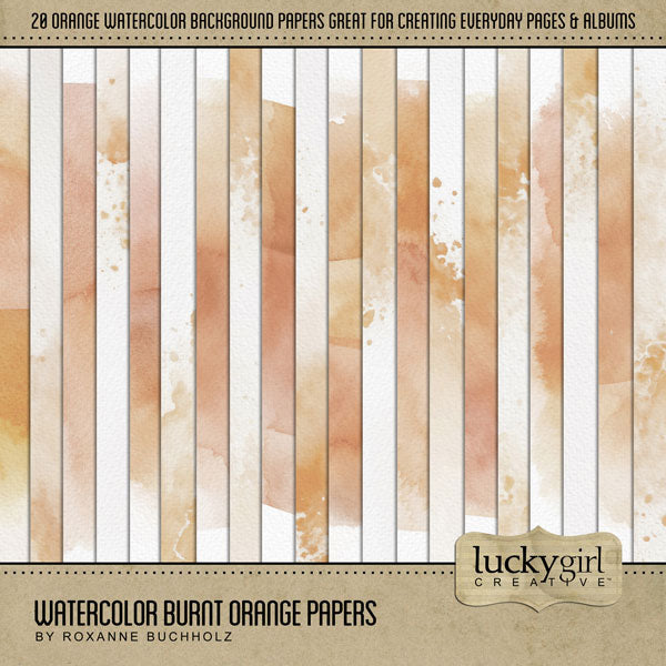 Add these beautiful watercolor background papers by Lucky Girl Creative digital art to all your digital scrapbooking pages and mix-and-match them on various projects throughout the year! Great for any occasion and theme! This kit is included in the Africa Watercolor Bundle.
