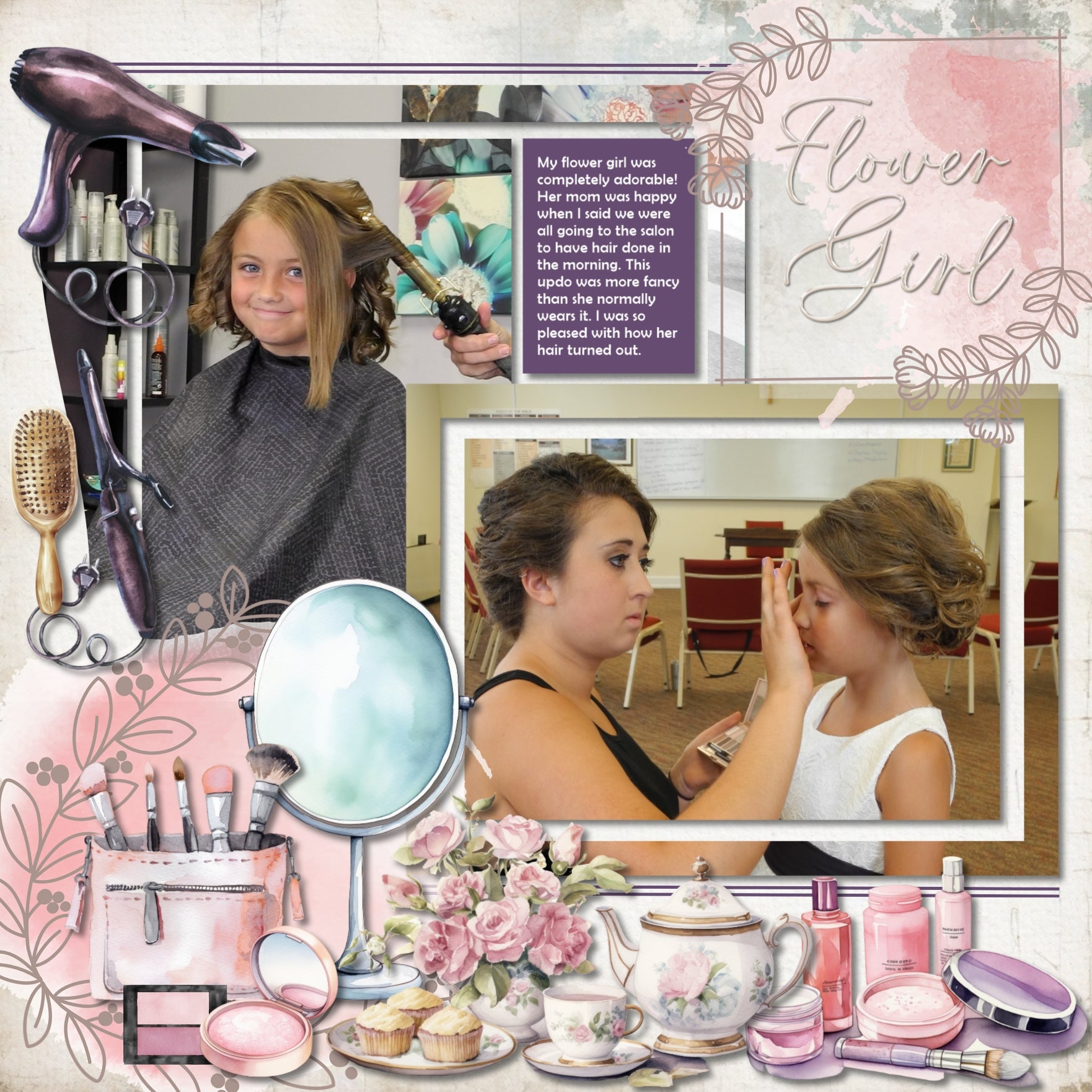 Wedding Watercolor Labels Digital Scrapbook Kit