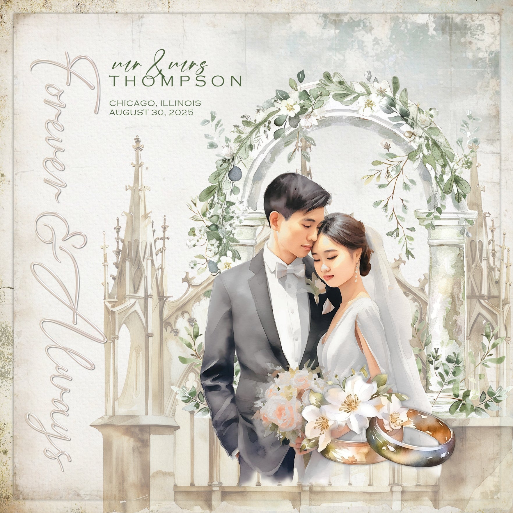 Celebrate the bride and groom, remember the beautiful wedding day, the getting ready activities, and the reception party with elegant watercolor embellishments and pretty papers by Lucky Girl Creative digital art to add to all your wedding and bridal shower pages! Perfect for the ceremony at the church, the vows, and the reception. Wedding embellishments include angel, wings, balloon, bell, bird cage, Bible, book, ribbon, bow, cake, tea service, bride, bridge, butterfly, wedding cake, candle, and more.