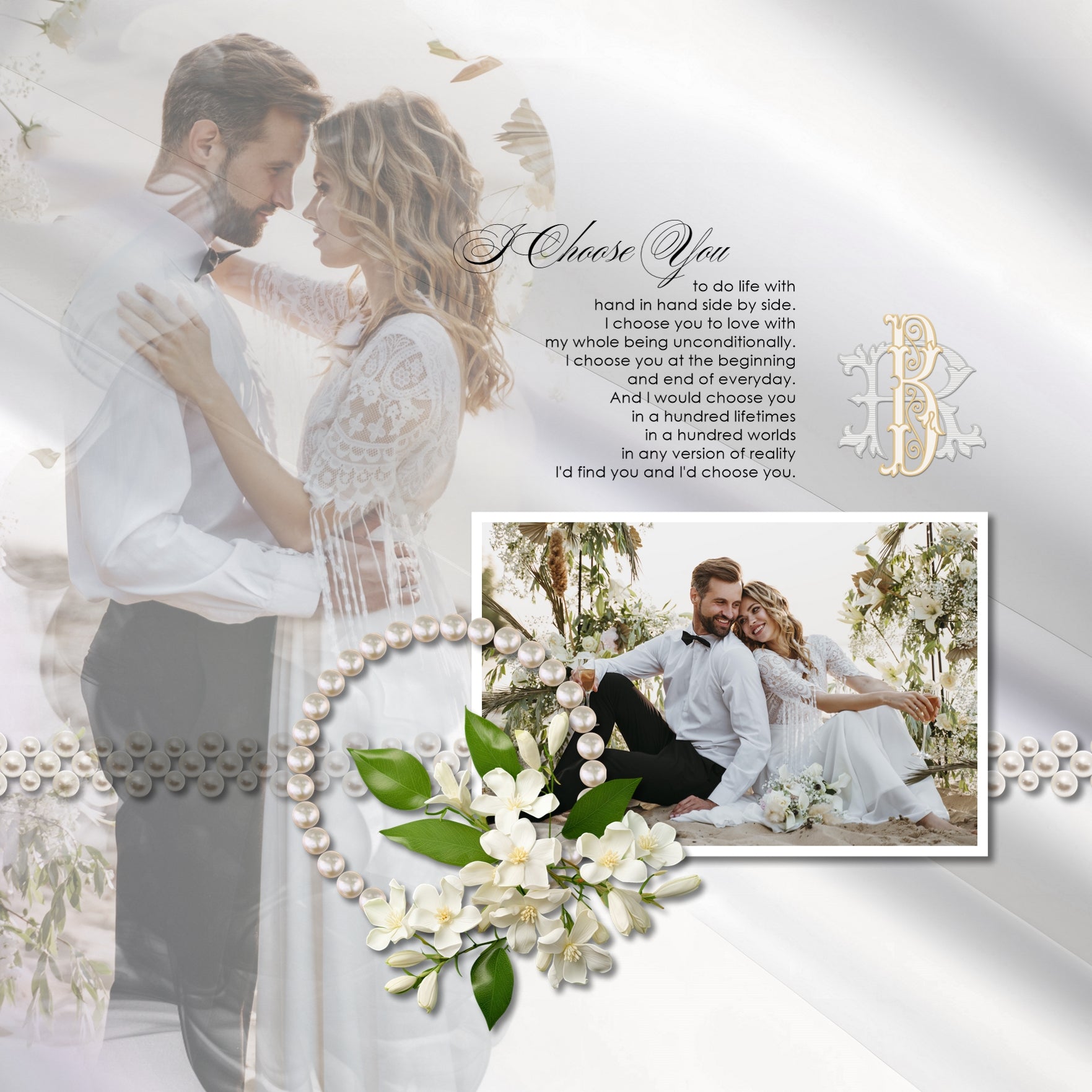 Wedding White Digital Scrapbook Bundle