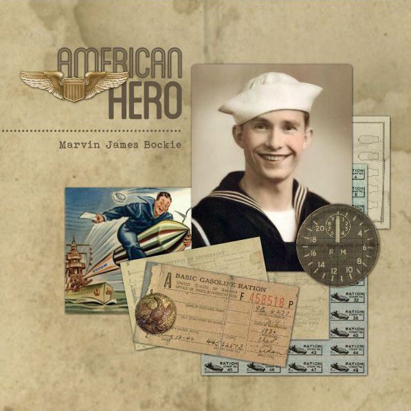 This two kit collection, Vintage Americana Digital Scrapbook Bundle, is the perfect digital art collection for patriotic American holidays and life stories from the World War II era. Full of ration books, military medals, buttons, and modern Americana word art. Take a peek and see what a rich contribution it could make to your own family story.