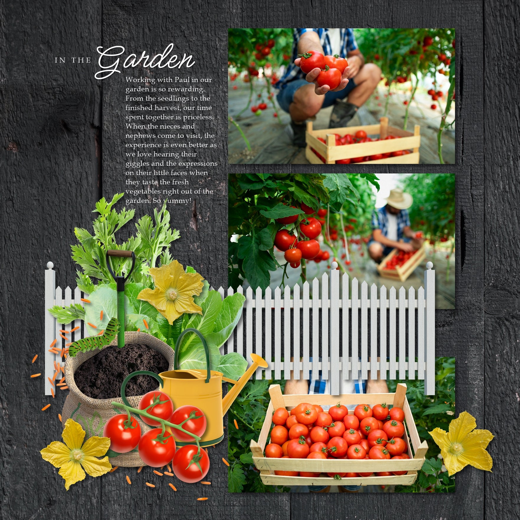 The Around the Farm Mega Bundle by Lucky Girl Creative explores life around the farm, barn, and garden. With modern agriculture machinery and tractor equipment, barnyard animals, crops, feed and seed, garden vegetables, and vintage farm elements, this digital scrapbooking collection will showcase your farm photos in authentic style. Also great for documenting farm field trip visits, 4H projects, or state and county fairs.