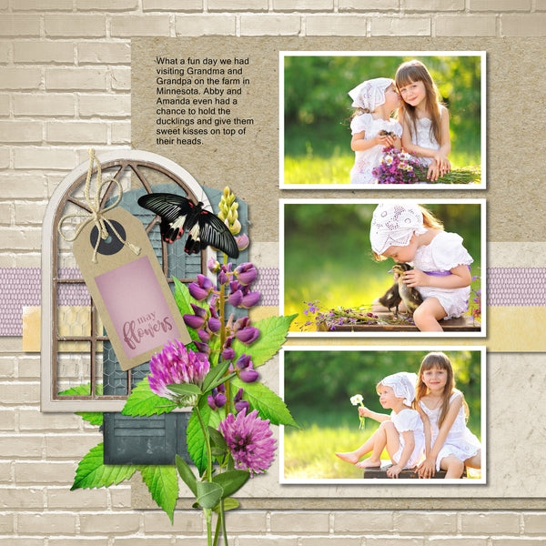 Spring and Easter are here and these seasonal digital art essentials will help you add those special touches to your digital scrapbooking pages and albums all season long. Filled with spring flowers, grass, bunnies, chicks, bluebirds, ducks, chicken wire, blubs, bird houses, nests, and more.