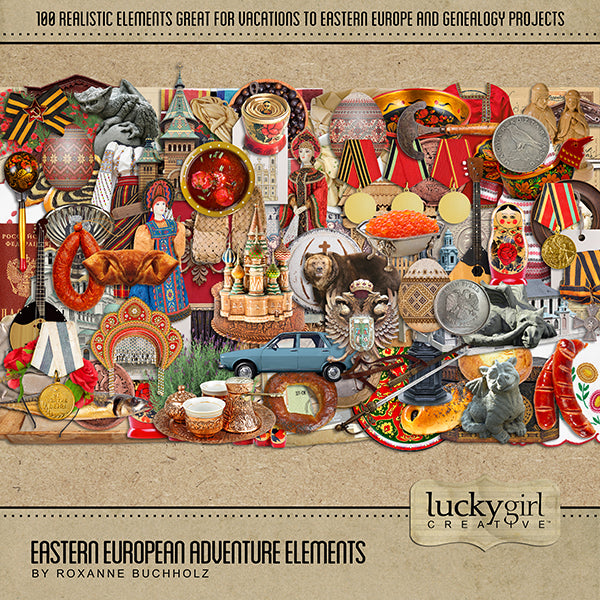 Adventure and explore through Eastern Europe with this beautiful and realistic travel and vacation kit filled with authentic Eastern European digital art by Lucky Girl Creative.