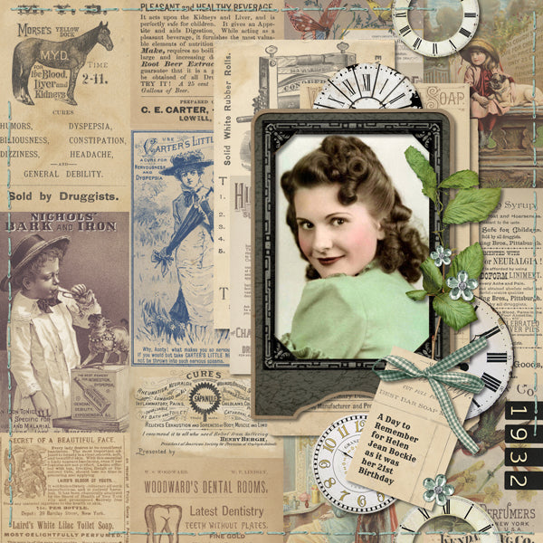 Vintage Memories Photo Mats 1 Digital Scrapbook Kit
