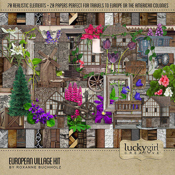 European Village Digital Scrapbook Kit