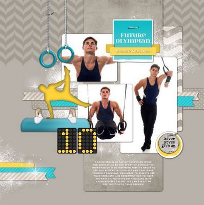 This colorful and fun digital art collection, Gymnastics For Him Digital Scrapbook Kit, covers all aspects of gymnastics in a photo-realist style that would appeal to the pre-teen and teen gymnasts. The Gymnastics For Him Digital Scrapbook Kit pairs perfectly with the Gymnastics For Her Digital Scrapbook Kit which features all you could need for a female gymnast along with many interchangeable word art pieces and inspirational sayings.