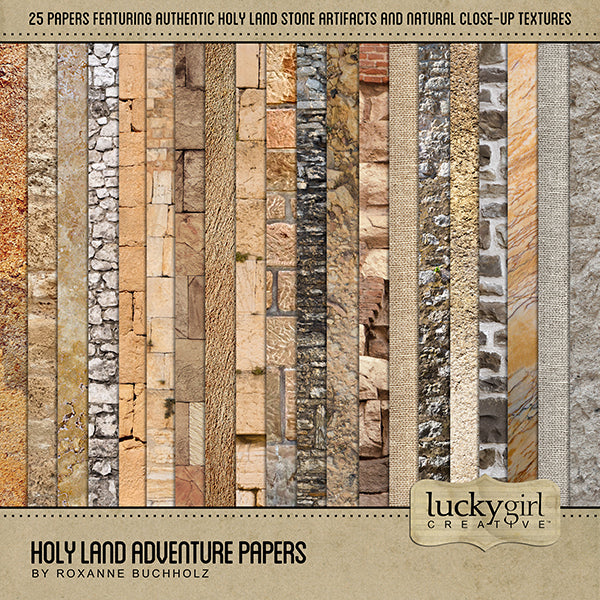 Adventure and explore the Holy Land with this beautiful and realistic travel digital art by Lucky Girl Creative kit filled with ethnic embellishments and ancient papers. This collection will authentically accent your photos from Israel, Palestine, Jordan, Lebanon, and Syria in the Middle East.