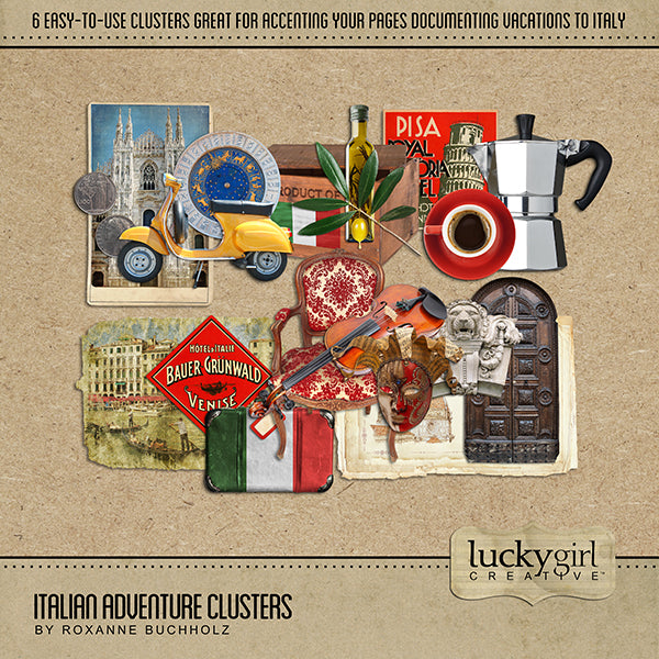 Italian Adventure Clusters Digital Scrapbook Kit