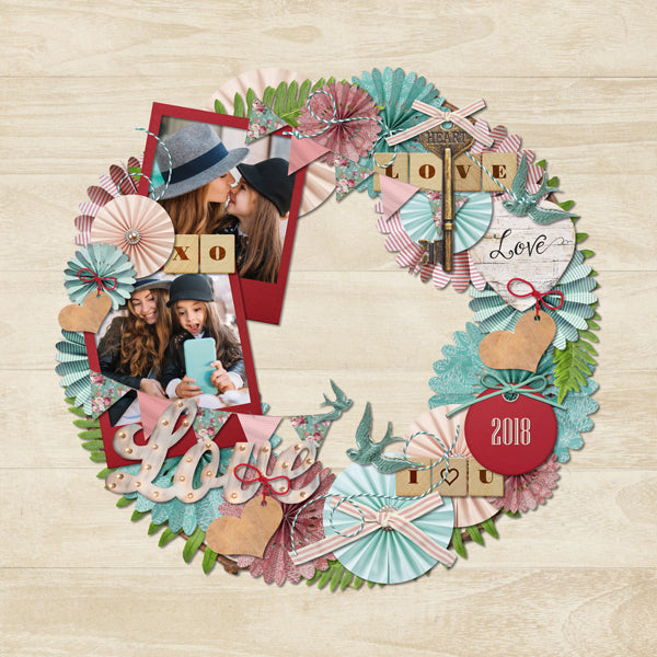 Filled with vintage yet modern digital art embellishments, this Love Letter Frames Digital Scrapbook Kit will help you document your love story or accent your Valentine's Day projects.