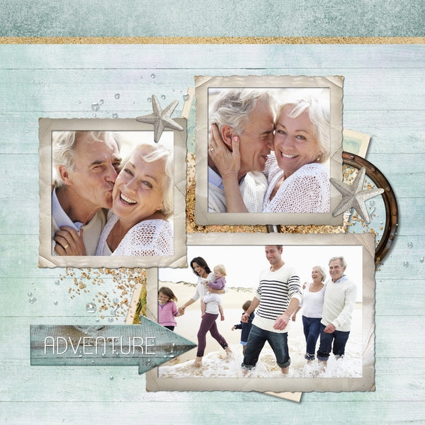 Featuring vintage nautical digital art embellishments, this ocean loving bundle, Nostalgic Nautical Digital Scrapbook Bundle, will keep you reminiscing about your beach vacation memories! Neutral colors with touches of soft green and blue will make any seaside adventure extra dreamy. Filled with shells, netting, cork floats, buoys, pulleys, antique diving helmet, life preserver, whale, boats and oars, wood signs and anchor, portholes, telescope, frames, rope, tags, ocean wildlife, and more.