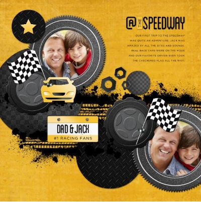 An expansive collection, the At the Speedway Digital Scrapbook Bundle is a fun and contemporary set of raceway and vehicle themed digital art pieces. With over 300 embellishments and word art pieces between the three coordinating At the Speedway Digital Scrapbook Kits, this collection is sure to have something for everyone! At the Speedway Digital Scrapbook Kit, the main collection, contains all of the motorcycles, automobiles, and helicopters you could ever desire.