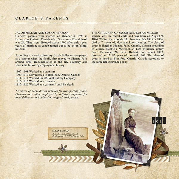The Vintage Memories Digital Scrapbook Bundle 2 includes pre-designed digital art tags and customized family tree builder pieces which are the perfect way to accent your vintage family history and genealogy projects.