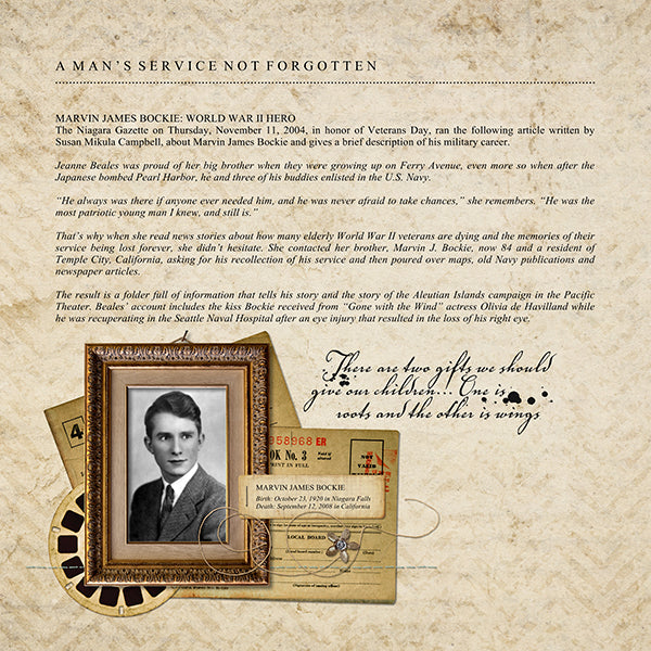 The Vintage Memories Digital Scrapbook Bundle 4 includes authentic, hanging bowed glass picture frames, vintage photo mats, and antique clock and watch faces which are the perfect way to accent your vintage family history and genealogy projects.