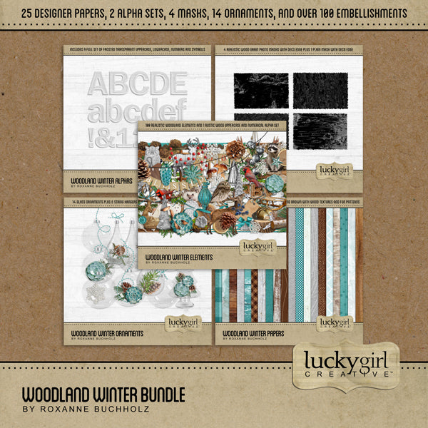Woodland Winter Digital Scrapbook Bundle