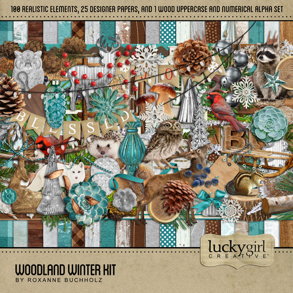 Woodland Winter Digital Scrapbook Bundle