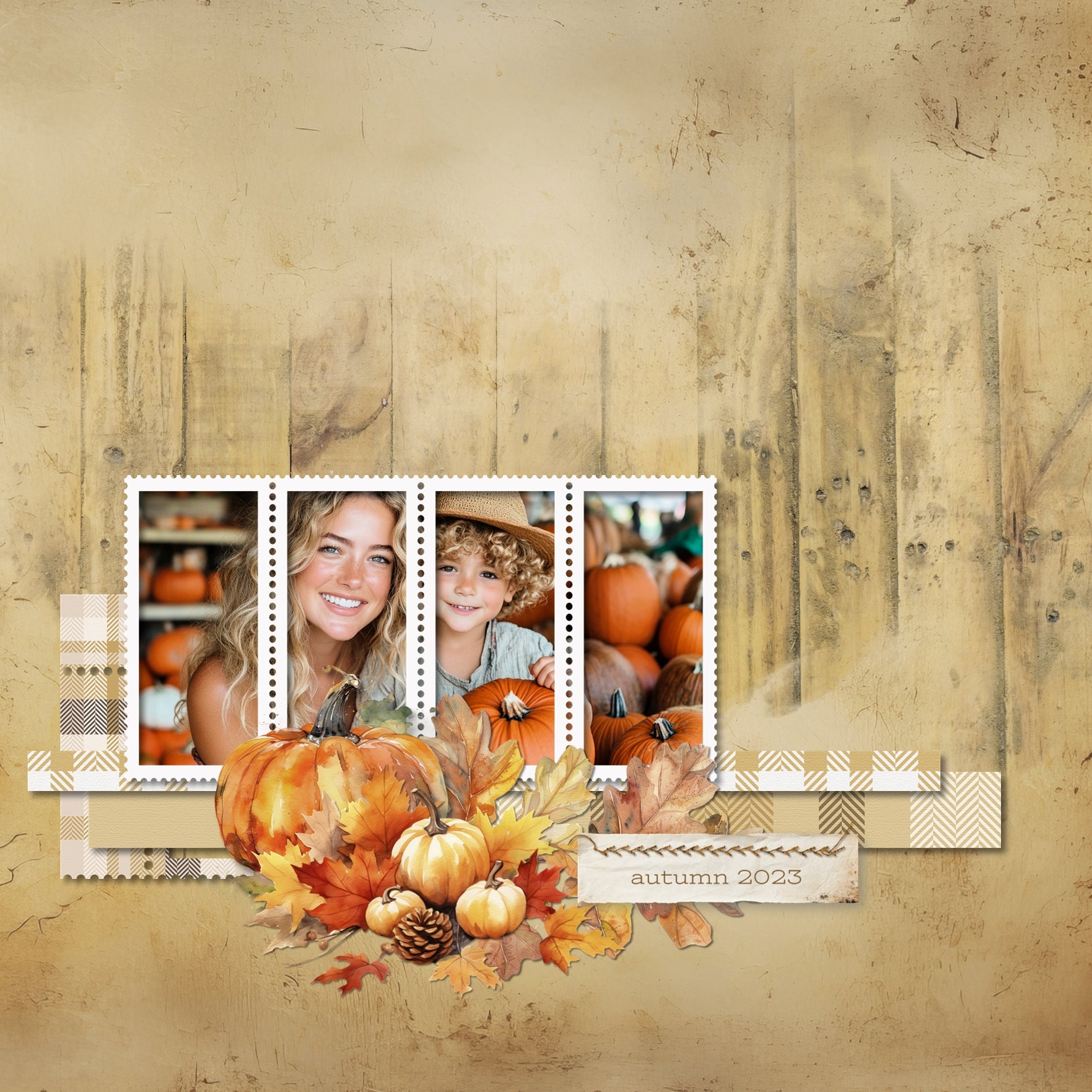 Accent your autumn greeting cards and traditional seasonal pages with these muted pale yellow wood grain papers by Lucky Girl Creative digital art for digital scrapbooking. Great for Thanksgiving, fall, autumn, hay rides, pumpkin patch, fall festivals, and more! This kit is included in the Harvest Season Papers Bundle.