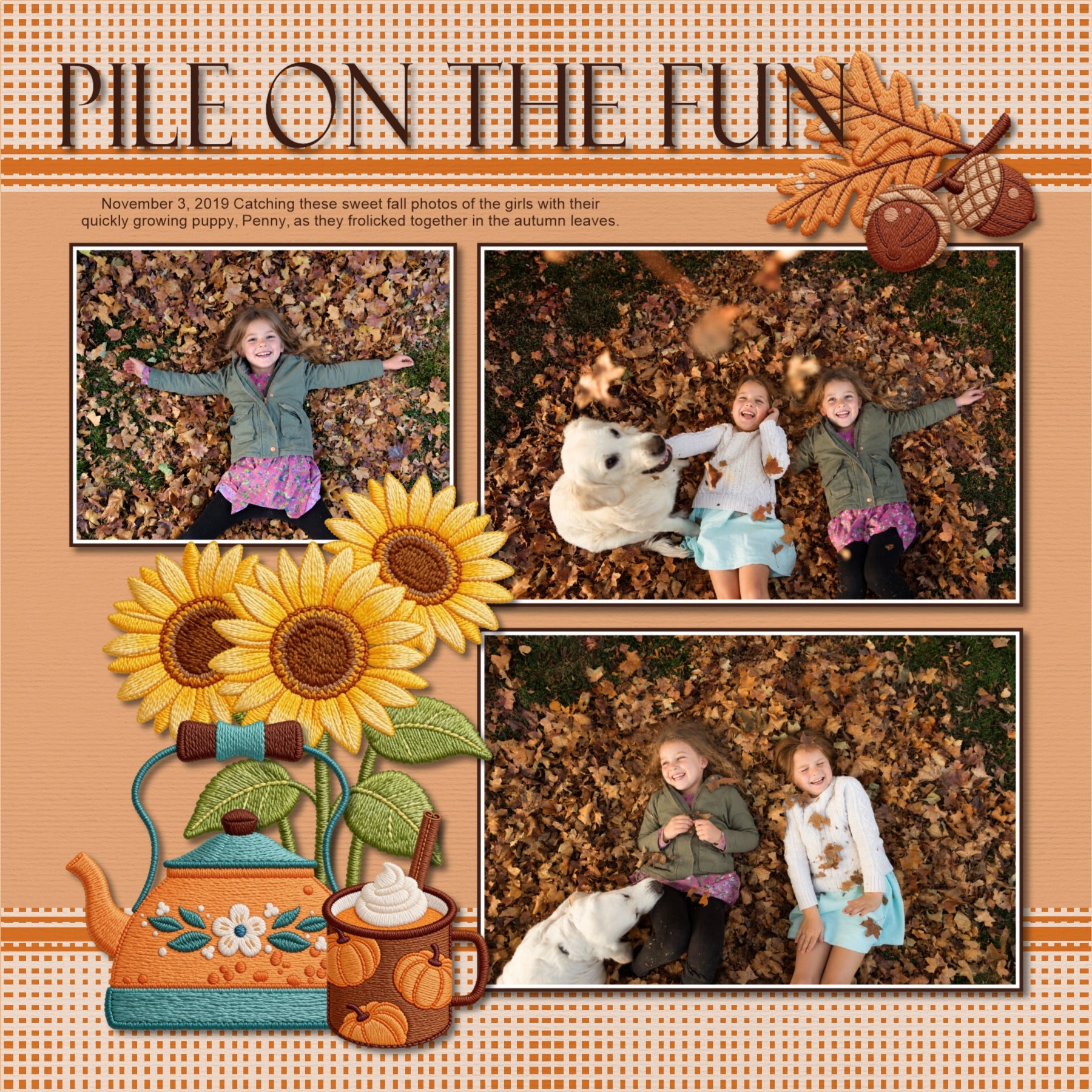 Celebrate the cozy charm of autumn with playful embroidered patch embellishments by Crafty Clover digital art! Featuring finely stitched patch designs, these fun, fall digital embellishments are perfect for adding a touch of fall magic to your creative projects. Whether you're capturing pumpkin patch adventures, apple-picking outings, hayrides, Halloween fun, or those beautiful crisp autumn days, these delightful embellishments bring seasonal personality and playful charm to every page.