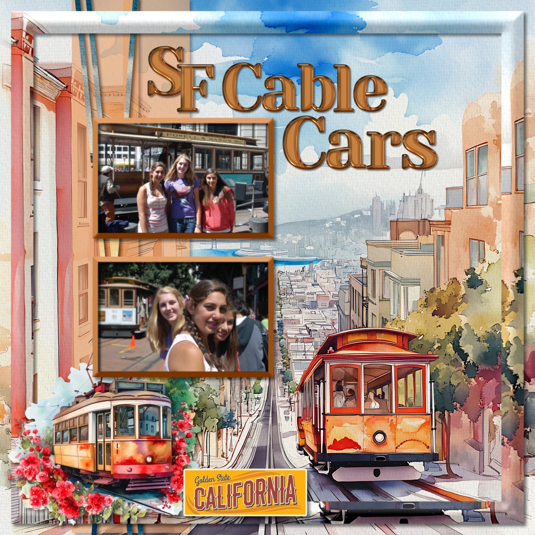 Planes, trains, and automobiles! Add beautiful watercolor transportation themed embellishments and background papers by Lucky Girl Creative digital art to all your travel digital scrapbooking pages! Embellishments include airport, tower, airplane, plane, aircraft, prop plane, commercial airliner, passenger plane, cat, dog, map, car, automobile, taxi, sports car, London taxi, beach bag, cruise ship, cruise liner, ferry, boat, sailboat, brick, bridge, castle, bells, church, skyscraper, bus, tour bus