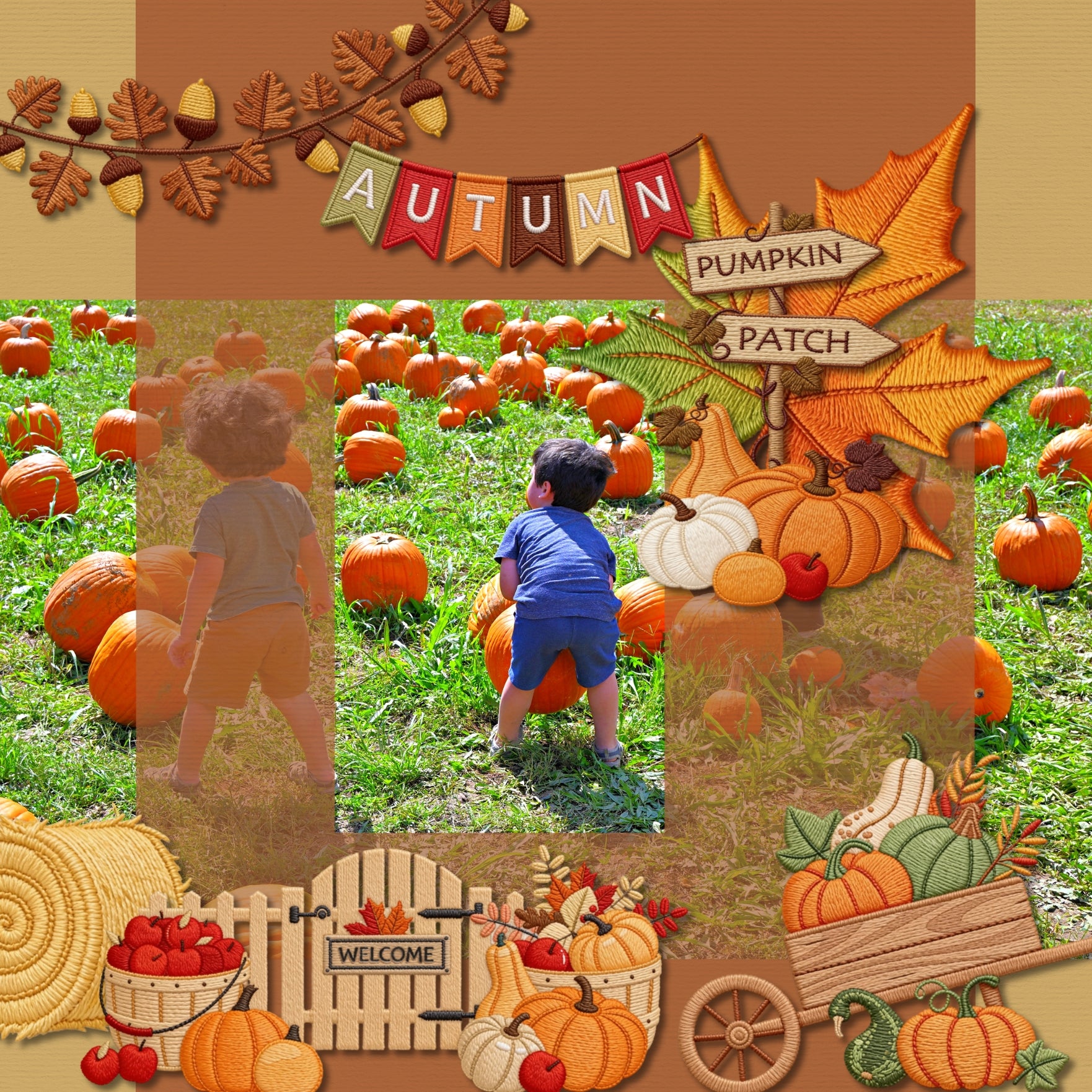 Celebrate the cozy charm of autumn with playful embroidered patch embellishments by Crafty Clover digital art! Featuring finely stitched patch designs, these fun, fall digital embellishments are perfect for adding a touch of fall magic to your creative projects. Whether you're capturing pumpkin patch adventures, apple-picking outings, hayrides, Halloween fun, or those beautiful crisp autumn days, these delightful embellishments bring seasonal personality and playful charm to every page.