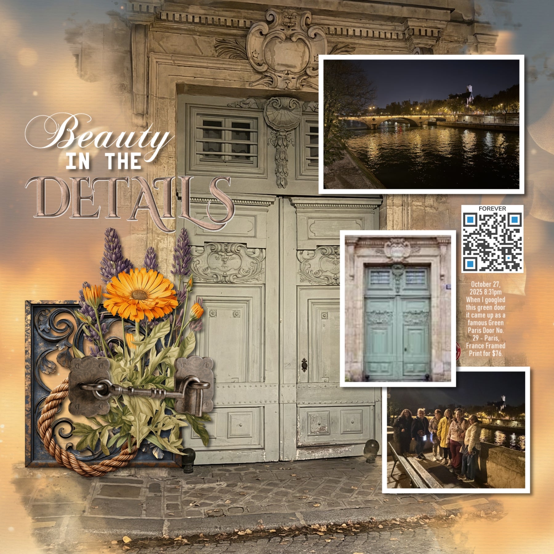 Get ready to travel across Europe with these realistic, vintage embellishments and alpha set by Lucky Girl Creative digital art for digital scrapbooking. Great for adding special touches to your vacation and holiday pages as well as other historic sites throughout the world plus family history and historic genealogy pages, too. Embellishments include metal ornaments, doors, door hardware, and more!
