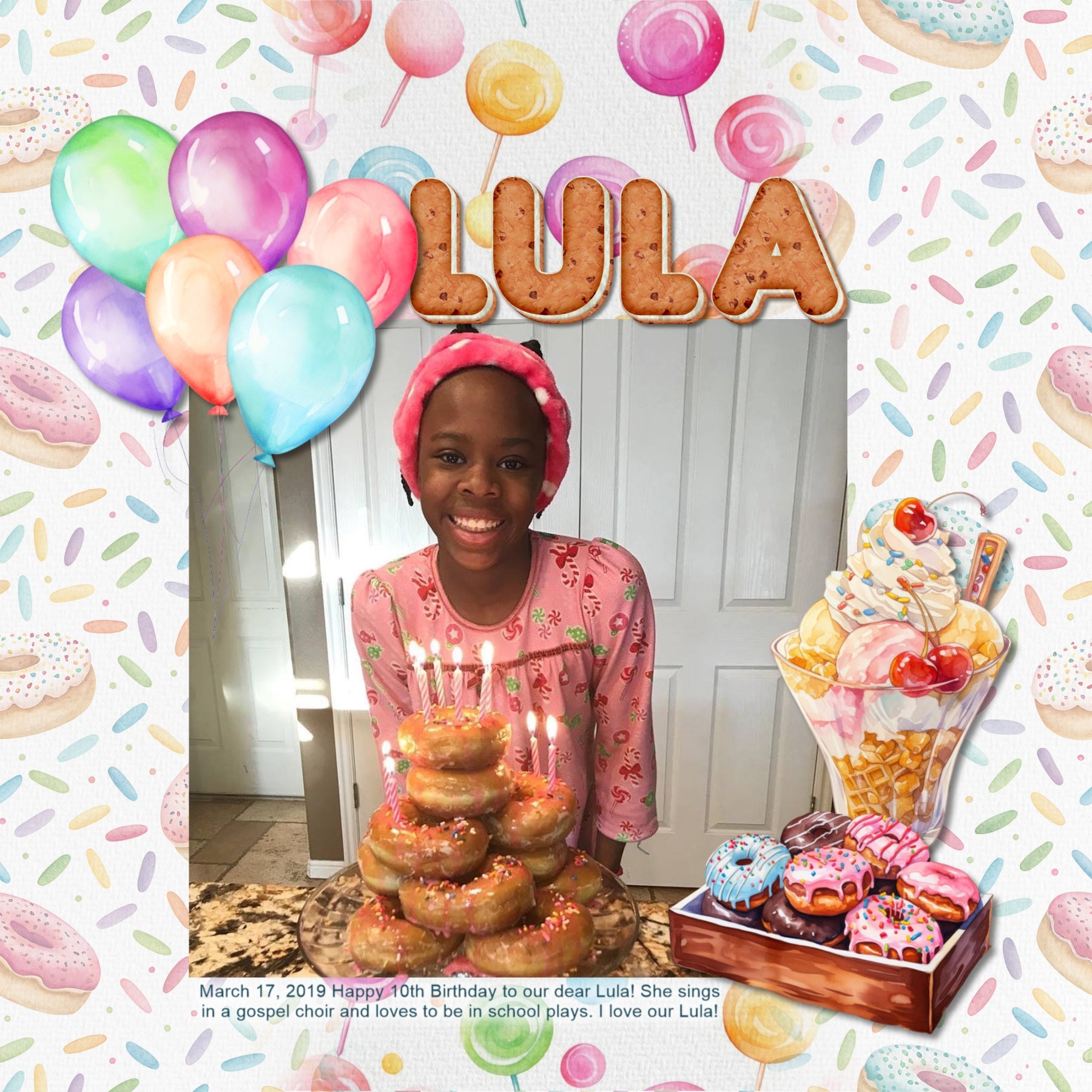Celebrate the children in your life with these bright and playful watercolor embellishments, papers, word art, and clusters by Lucky Girl Creative digital art for digital scrapbooking. Great for birthday, boys, girls, celebrations, and carnival activities. Embellishments include balloon, monkey, frog, dog, giraffe, rabbit, bear, balloon arch, jumpy house, bounce house, banner, bunting, candle, goodie bag, carousel, car, clown, stars, confetti, cupcake, drink, soda, birthday cake, cake, candy, donut