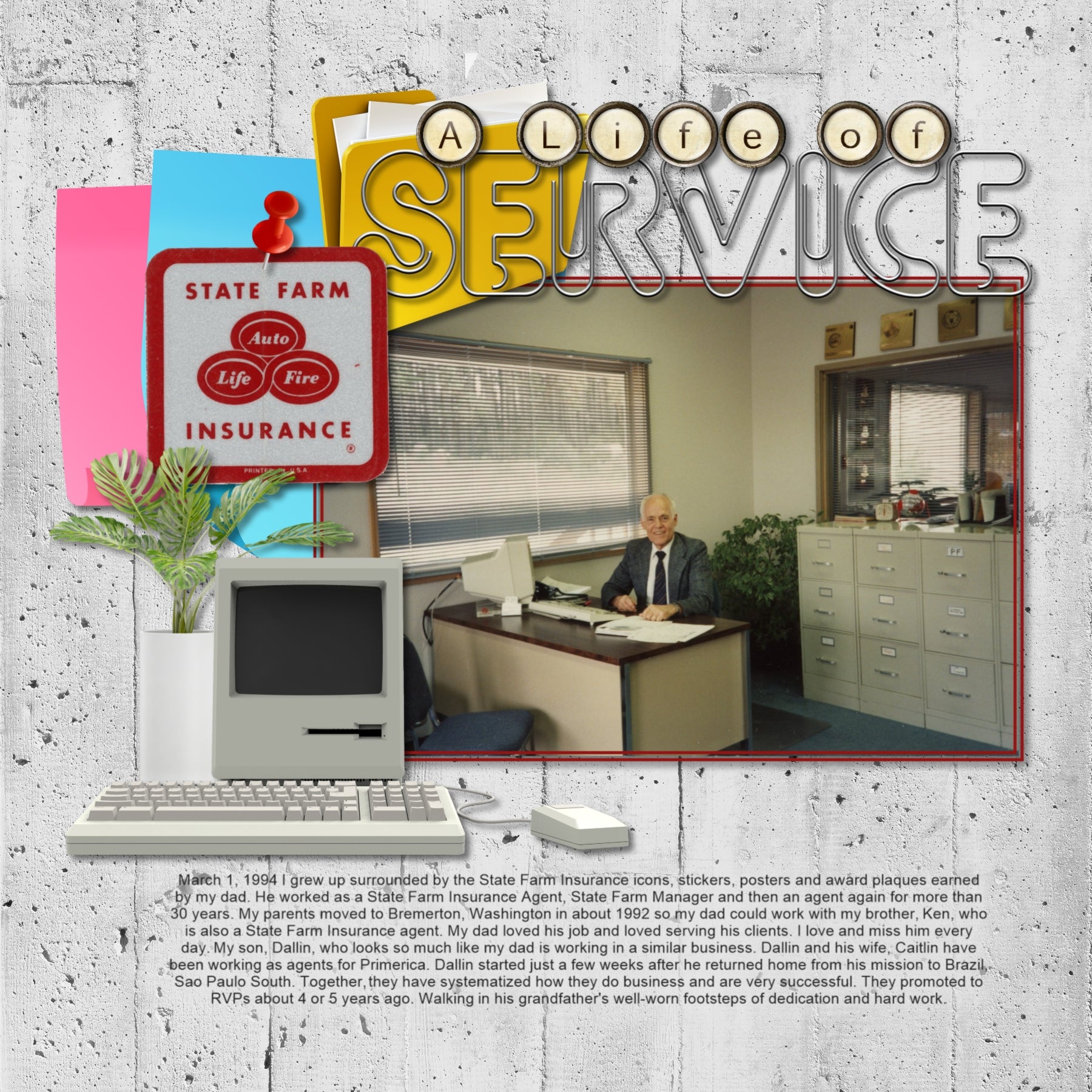 There are so many things going on around an office! From managing and marketing, to hiring and firing, and everything in between. Document what goes on in your business world with these realistic office embellishments, papers, sticky notes, computer windows, and alpha set by Lucky Girl Creative digital art for digital scrapbooking. Great for employees, clients, business owners, sales people, and school projects, too! Embellishments include binders, briefcase, cabinet, calculator, calendar, chair, circuit