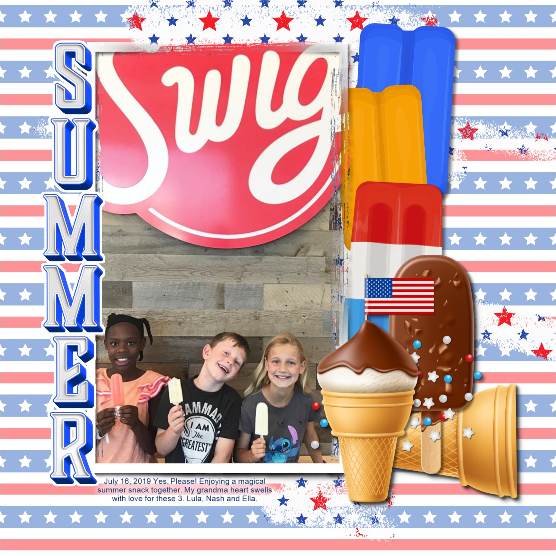 Add these sweet embellishments, bold patterned papers, clusters, and alpha sets by Lucky Girl Creative digital art to all your holiday digital scrapbooking pages! In hues of red, white, and blue, these sweet embellishments add so much fun to all your Independence Day projects including greeting cards and holiday decor. Great for vacations and holiday travel to America, too! Embellishments include candy box, cake pop, candy, candle, hard candy, chocolate, candy cane, caramel, maple, chocolate, beaver