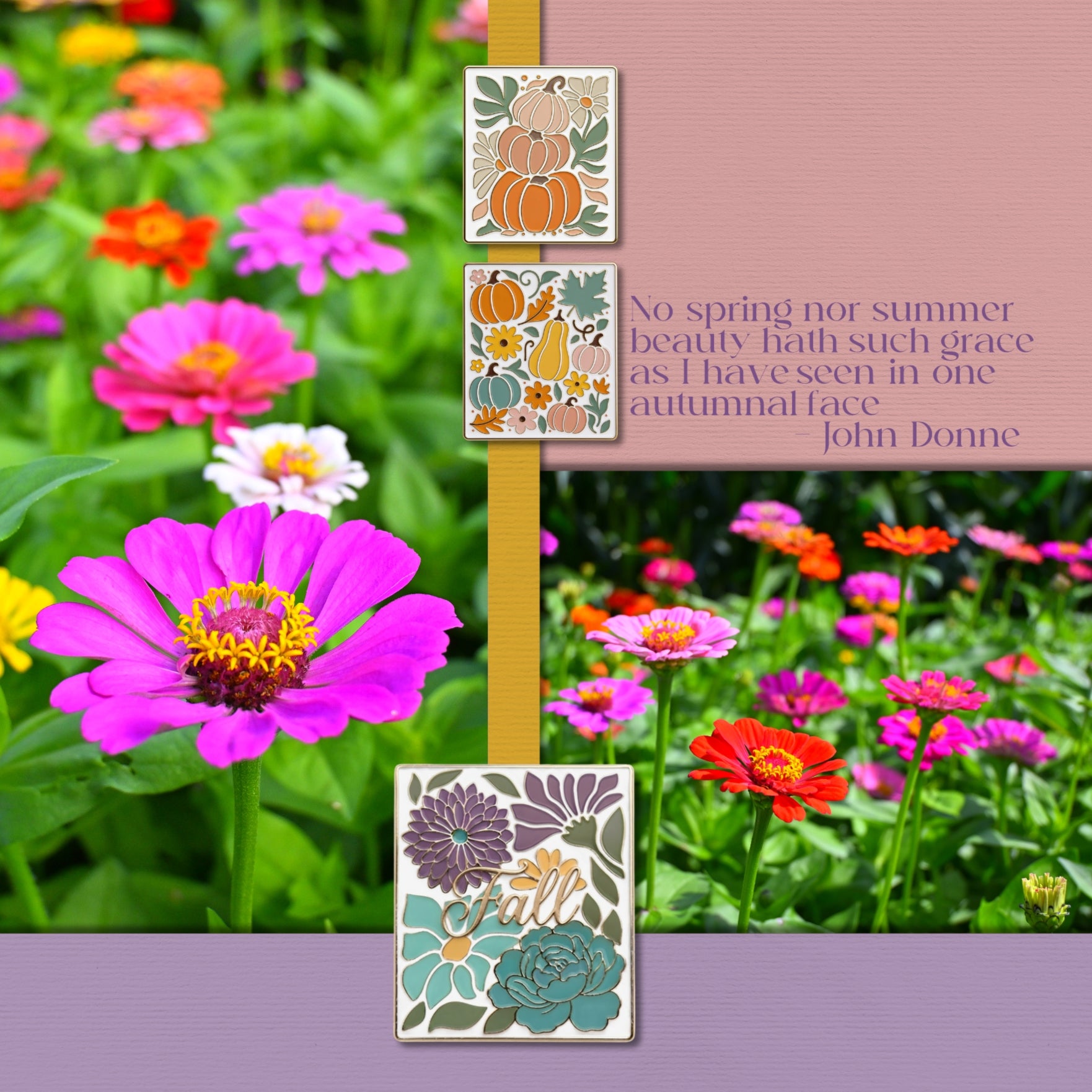 Fall Days Pumpkin Enamel Pins Digital Scrapbook Kit