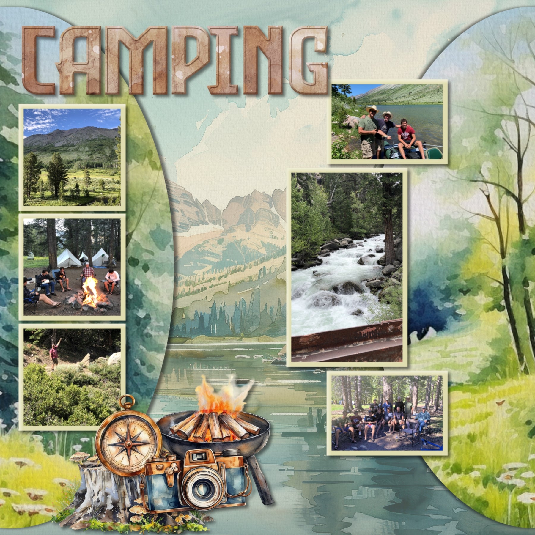 Adventure and explore Alaska with this beautiful watercolor bundle containing embellishments, scenic papers, easy-to-use clusters, overlays, and rock alpha set by Lucky Girl Creative digital art. Great for outdoors, nature, camping, vacations to Alaska, and holidays to Canada. Embellishments include badger, bear, beaver, clams, deer, reindeer, stag, elk, dog sled, Husky dog, dolphin, eagle, fish, bass, salmon, trout, fox, hawk, moose, mountain goat, musk ox, polar bear, sea otter, walrus, Beluga, whale.