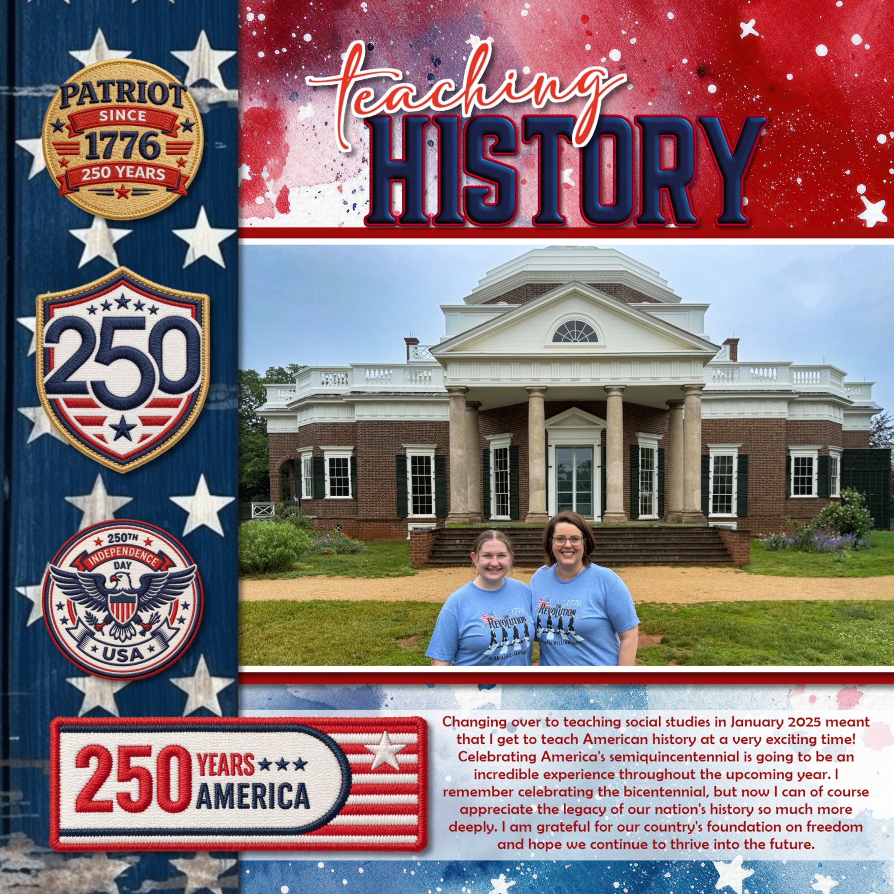 America 250 Patches Digital Scrapbook Kit