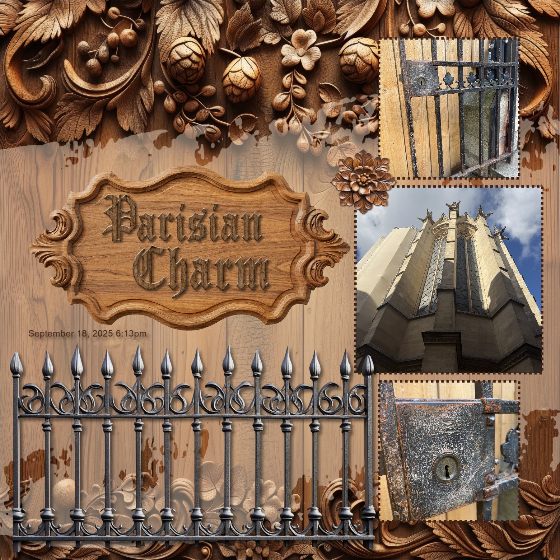 Get ready to travel across Europe with these realistic wood ornaments, windows, fences, papers, and alpha set by Lucky Girl Creative digital art for digital scrapbooking. Great for adding special touches to your vacation and holiday pages as well as other historic sites throughout the world plus family history and historic genealogy pages, too.