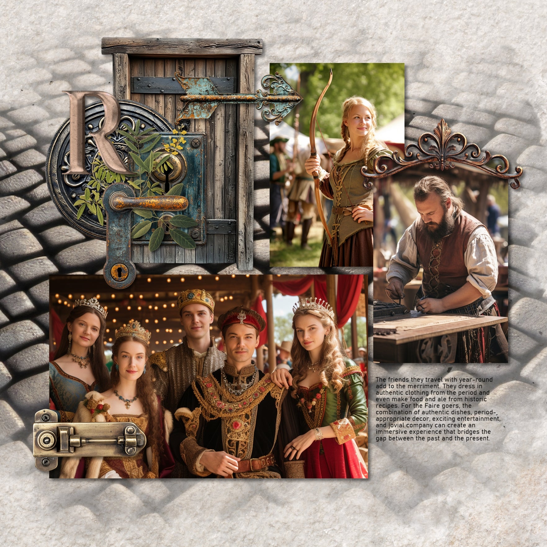 Get ready to travel across Europe with these realistic, vintage embellishments and alpha set by Lucky Girl Creative digital art for digital scrapbooking. Great for adding special touches to your vacation and holiday pages as well as other historic sites throughout the world plus family history and historic genealogy pages, too. Embellishments include metal ornaments, doors, door hardware, and more!