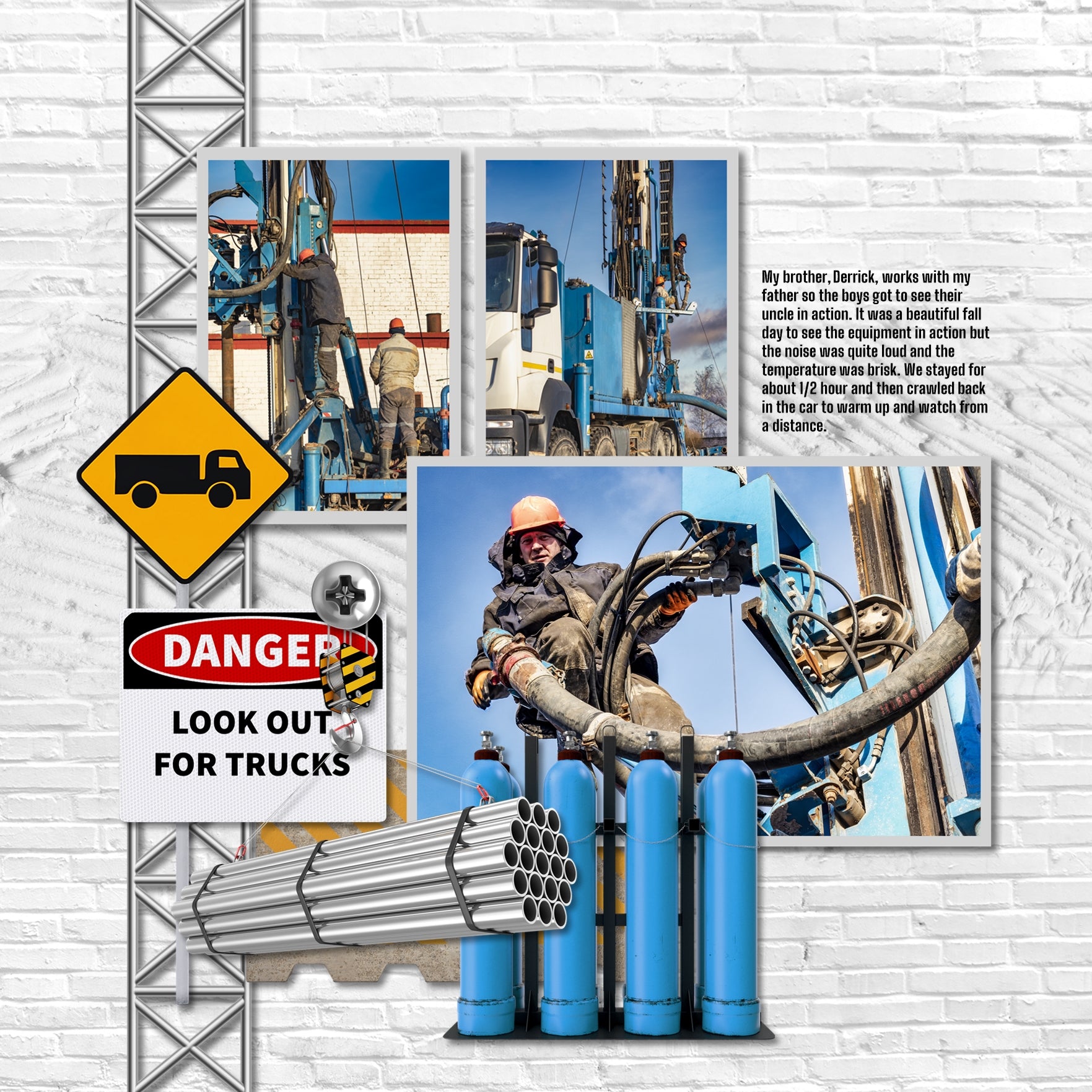 The Around the Construction Site Signs Digital Art Kit by Lucky Girl Creative is great for documenting life around the construction zone, home renovation projects, and contractors. Also works for road trips, construction workers, heavy machine operators, and more! 