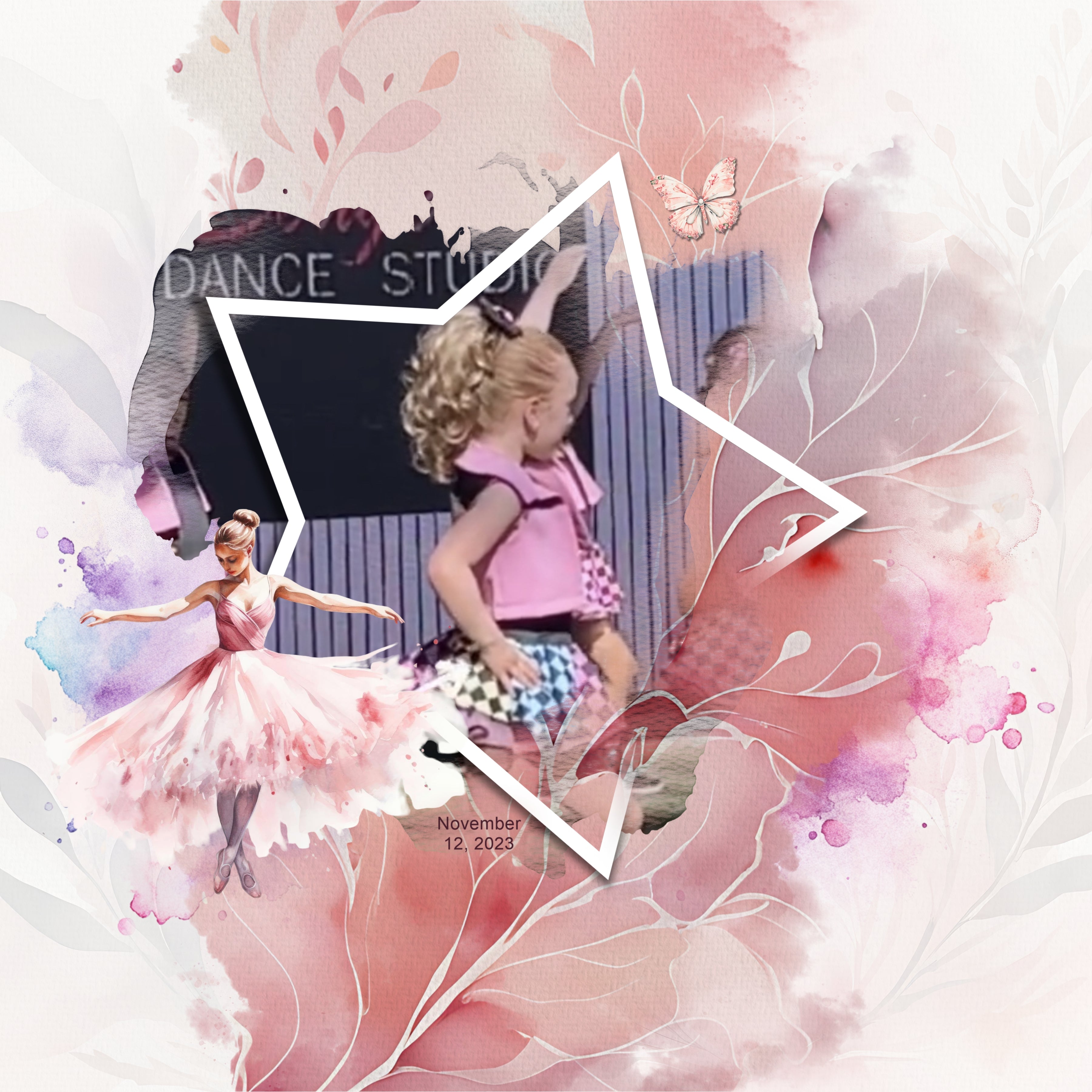Add beautiful watercolor embellishments and floral papers by Lucky Girl Creative digital art to all your ballet, dance, and feminine digital scrapbooking pages. In soft tones of pink, blush, and purple, these embellishments are wonderful for little girls, teenagers, professional dancers, as well as going to the theater, dance recitals, and dance competitions. Embellishments include black swan, ballet barre, beads, butterfly, dress, costume, tutu, leotard, curtains, drapes, dancer, floral, flowers, bouquet, 
