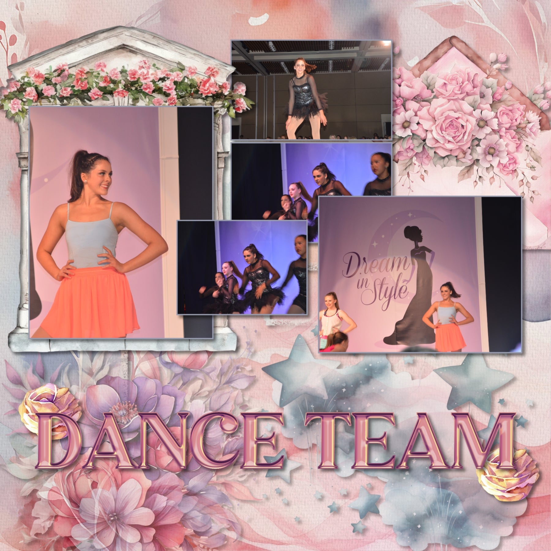 Add beautiful watercolor embellishments and floral papers by Lucky Girl Creative digital art to all your ballet, dance, and feminine digital scrapbooking pages. In soft tones of pink, blush, and purple, these embellishments are wonderful for little girls, teenagers, professional dancers, as well as going to the theater, dance recitals, and dance competitions. Embellishments include black swan, ballet barre, beads, butterfly, dress, costume, tutu, leotard, curtains, drapes, dancer, floral, flowers, bouquet, 