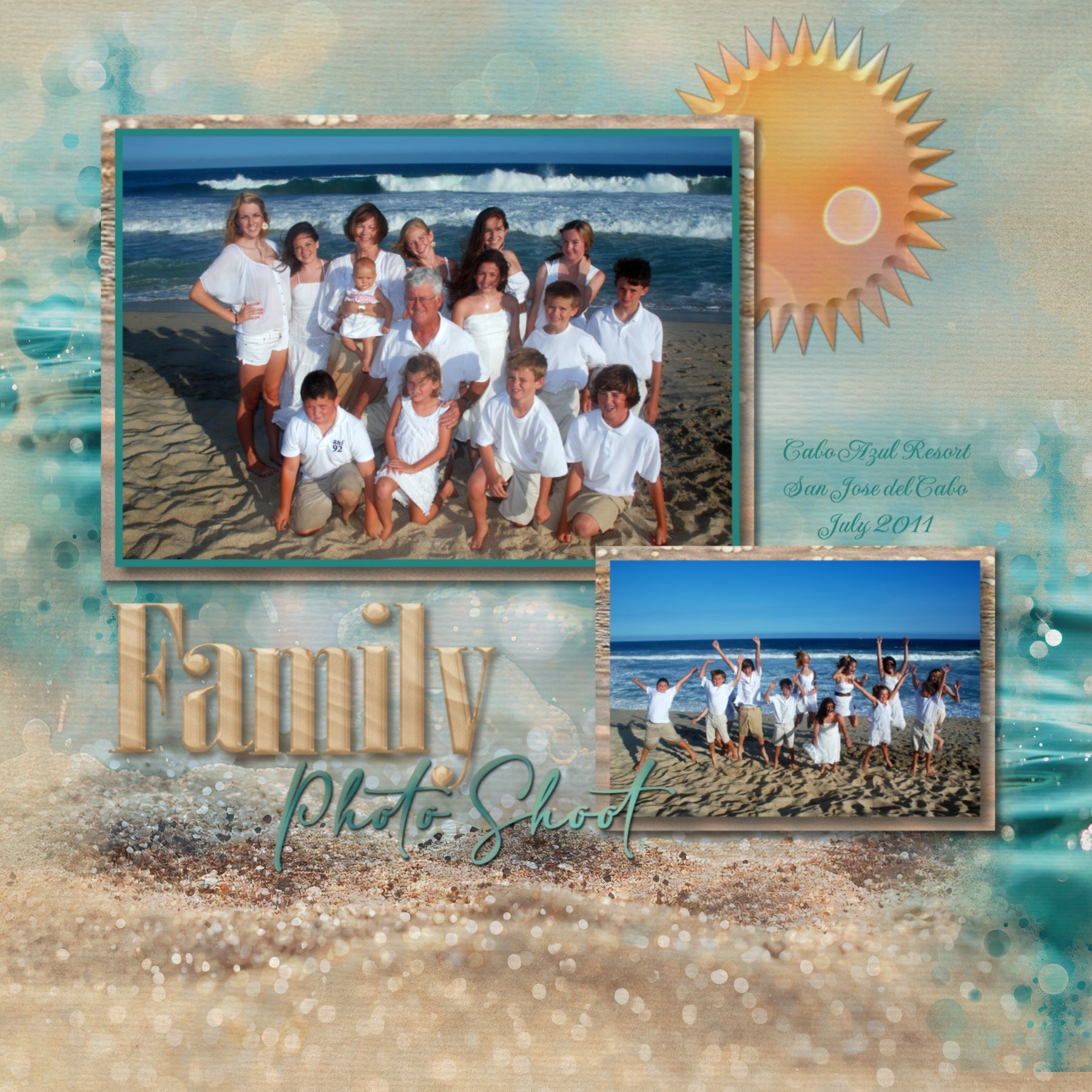 These beautiful sand and beach bokeh papers by Lucky Girl Creative digital art for digital scrapbooking are great for vacations to the beach and ocean! This kit includes the Beach Bokeh Papers and the Beach Sand Papers.