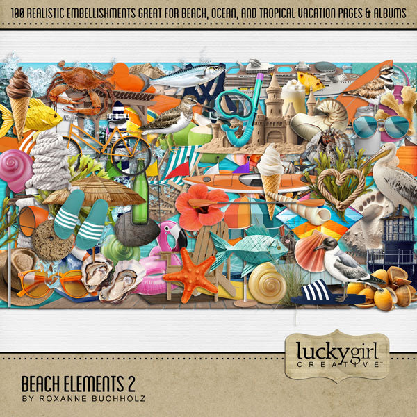 Beach 2 Digital Scrapbook Bundle – Lucky Girl Creative