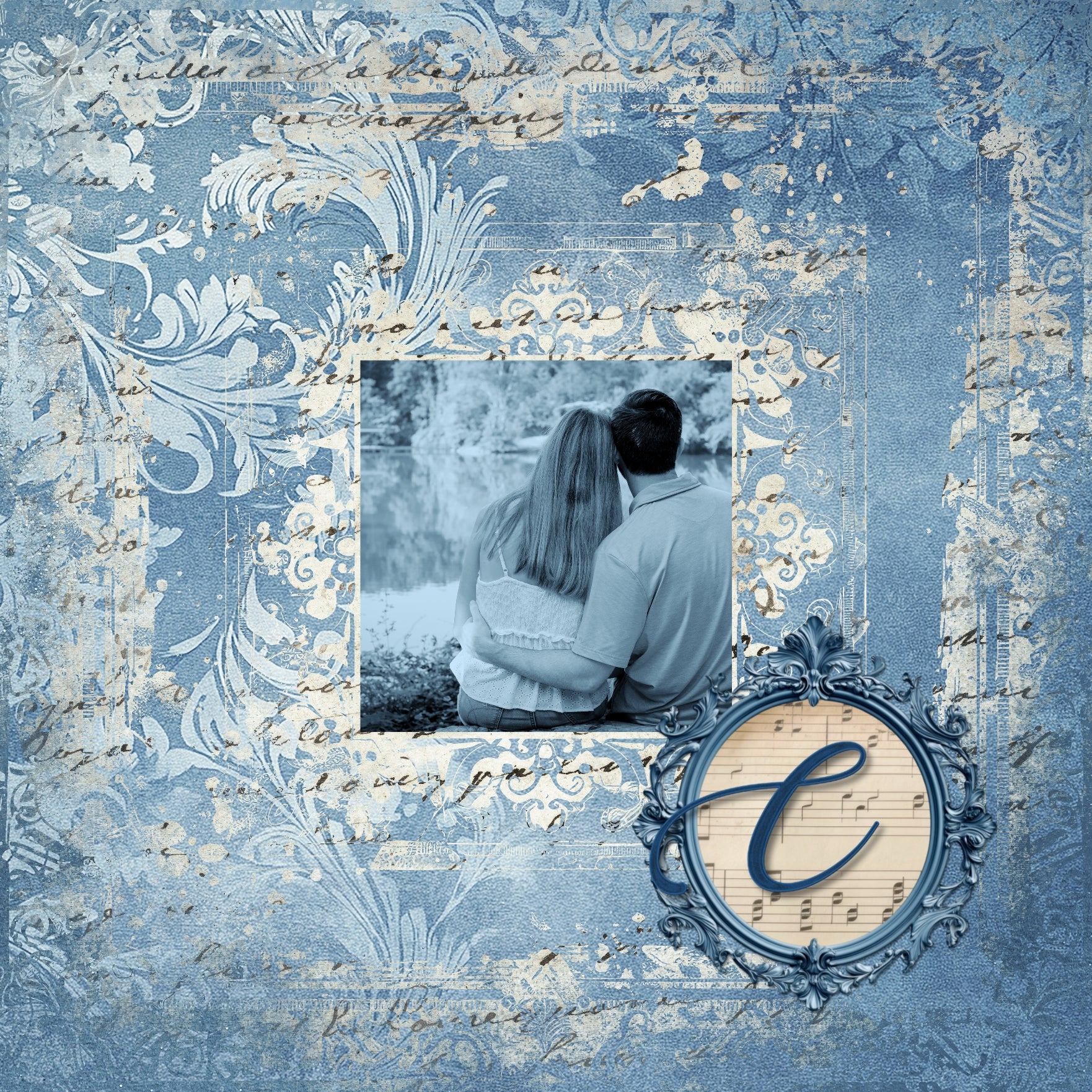 Love distressed romantic floral backgrounds? Now you can create your own with these Easy Mask Frame Effects and Overlay Embellishments by Lucky Girl Creative digital art for digital scrapbooking. Perfect for weddings, prom, classical music concerts, vintage, heritage, and family history pages. With 18 unique grunge floral textures, these romantic designs can be used as is, filled with paper, colorized, or used as Blend effects. Now you can design your own backgrounds! 